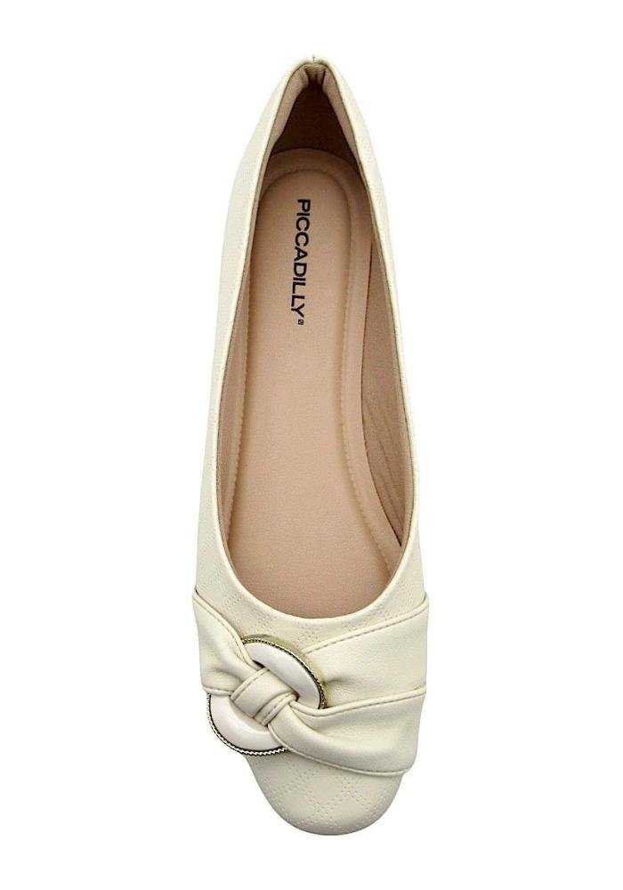 Sapatilha Feminina Piccadilly 250268 Stretch Marfim Off White 3