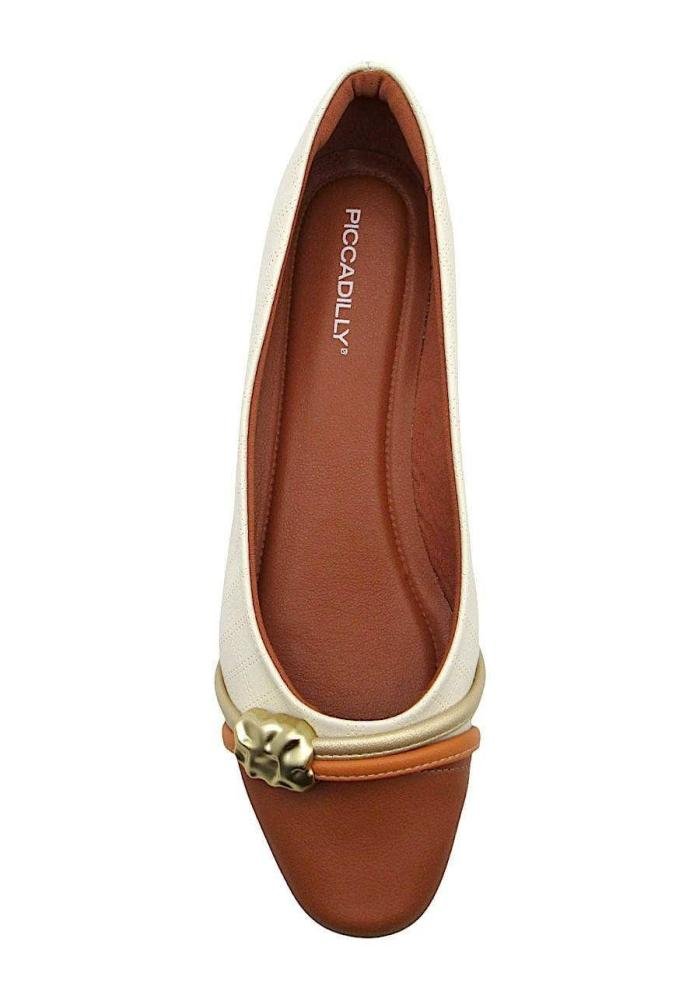 Sapatilha Feminina Piccadilly 250267 Branco/Marrom 3