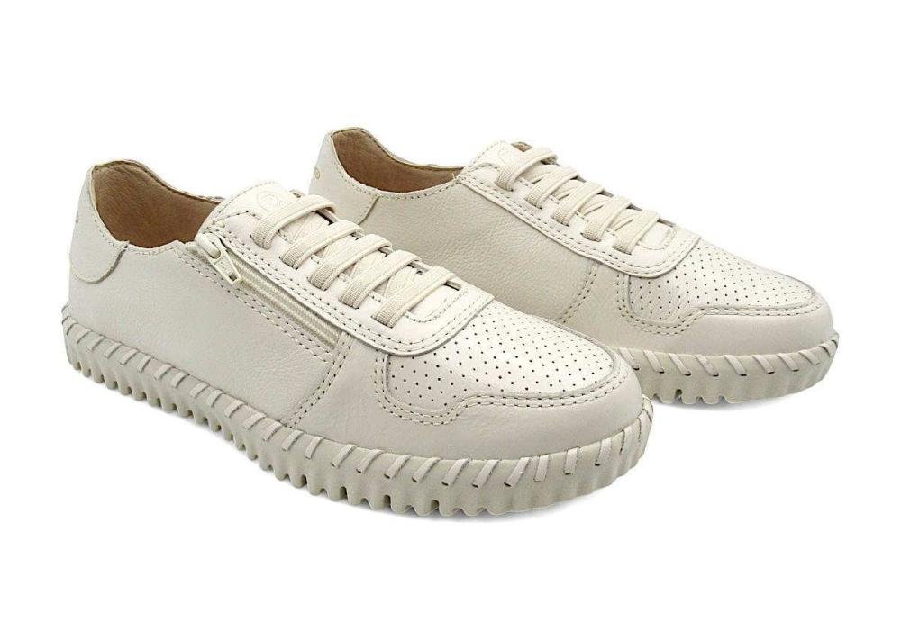 Tênis Bottero Casual Feminino Couro 374103 Marfim Off White 3
