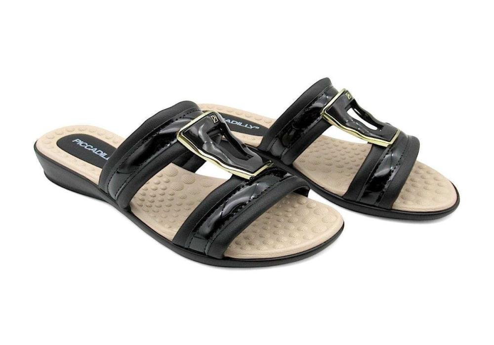 Tamanco Feminino Piccadilly Rasteiro 500407 Preto Preto 2