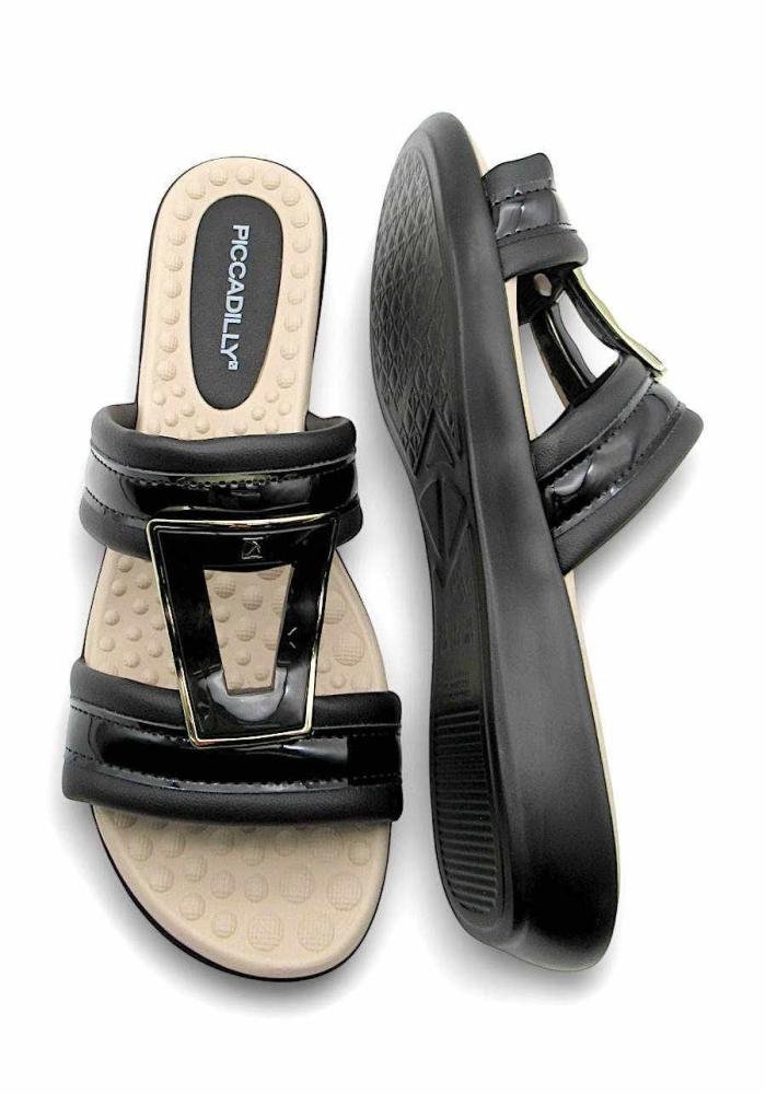 Tamanco Feminino Piccadilly Rasteiro 500407 Preto Preto 4