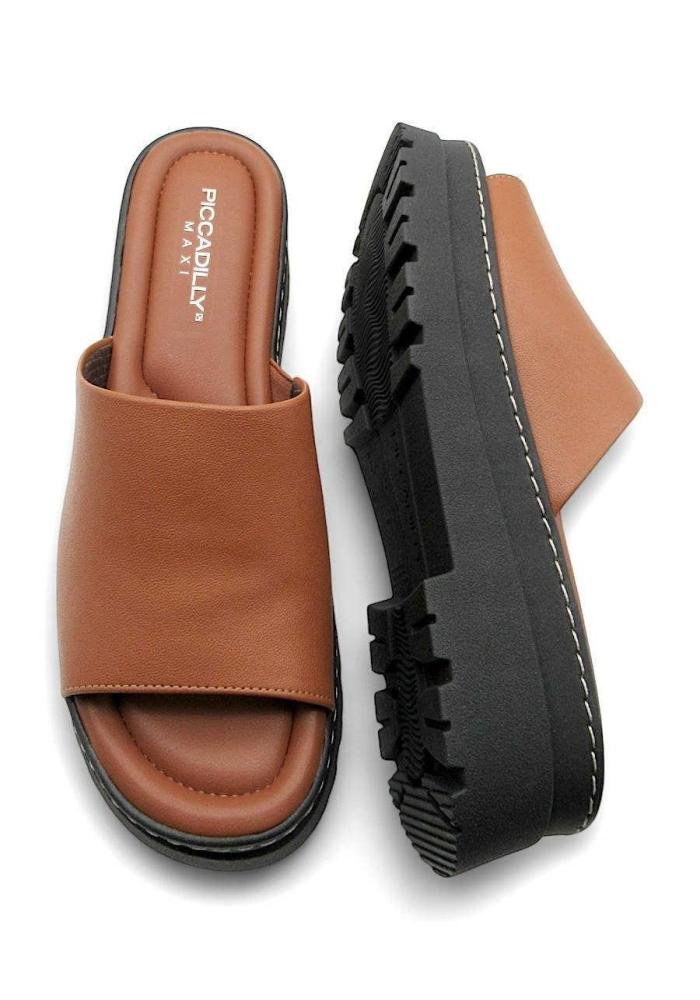 Tamanco Feminino Piccadilly Plataforma Tratorado 249002 Marrom 4