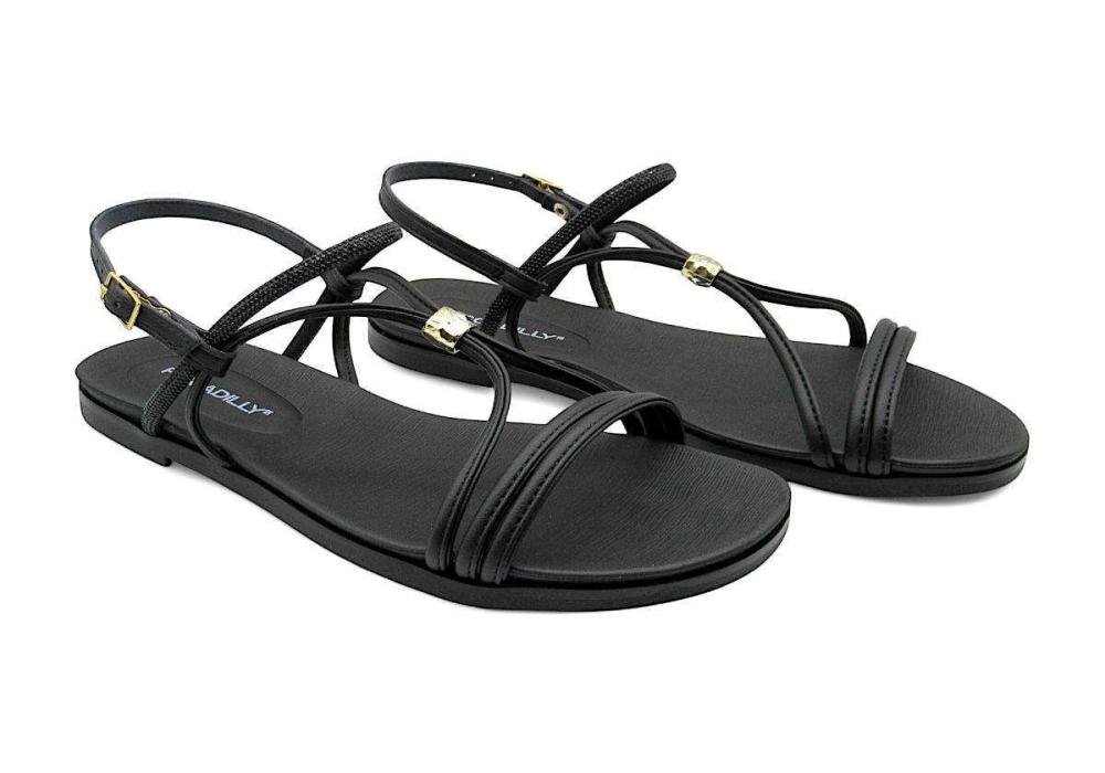 Sandália Feminina Rasteirinha Piccadilly 418094 Preto Preto 2