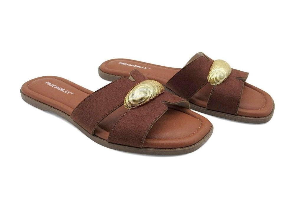 Tamanco Feminino Piccadilly Rasteiro 508069 Marrom Marrom 2