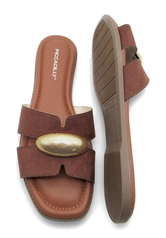 Tamanco Feminino Piccadilly Rasteiro 508069 Marrom Marrom 4