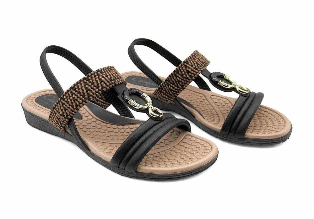 Sandália Campesí Feminina Conforto CE163 Preto 2