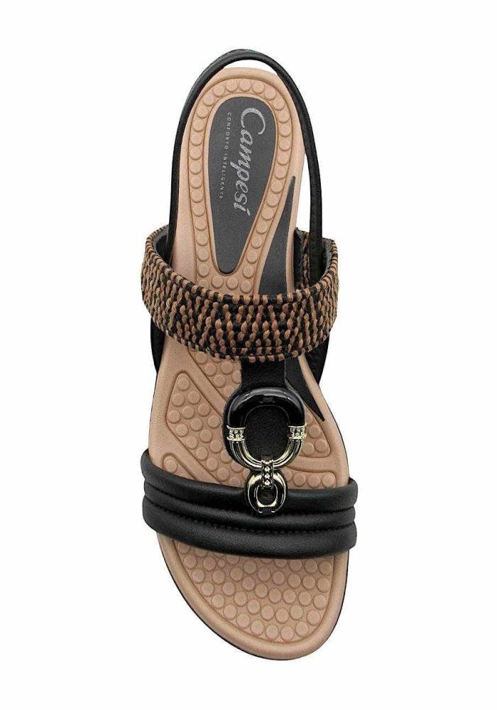 Sandália Campesí Feminina Conforto CE163 Preto 3