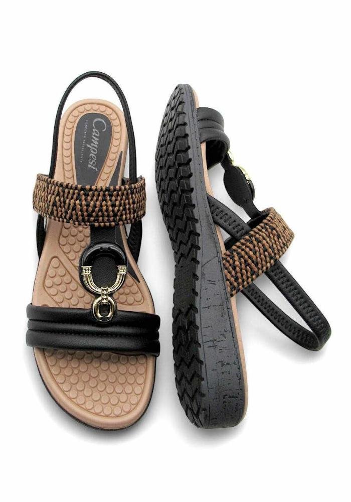 Sandália Campesí Feminina Conforto CE163 Preto 4