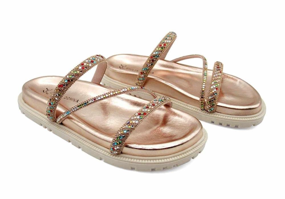 Tamanco Strass Flatform Giulia Domna 196043 Cobre Bronze 2