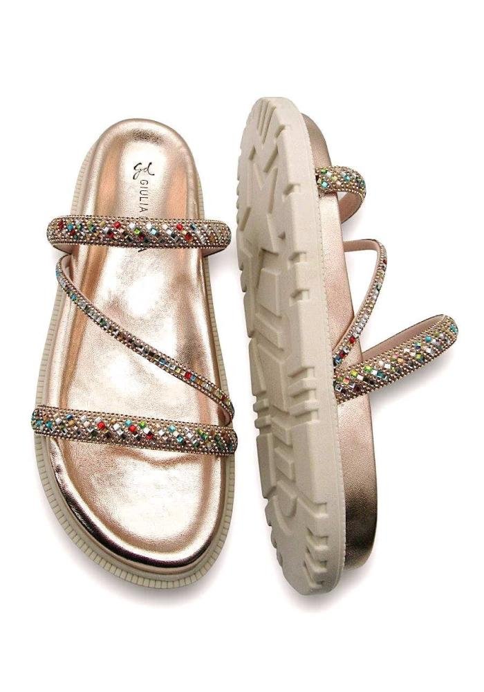 Tamanco Strass Flatform Giulia Domna 196043 Cobre Bronze 4
