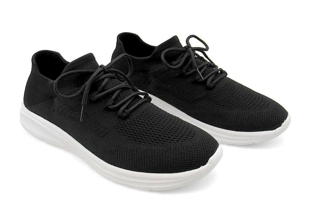 Tênis Casual Feminino Knit Giulia Domna 537002 Preto Preto 2