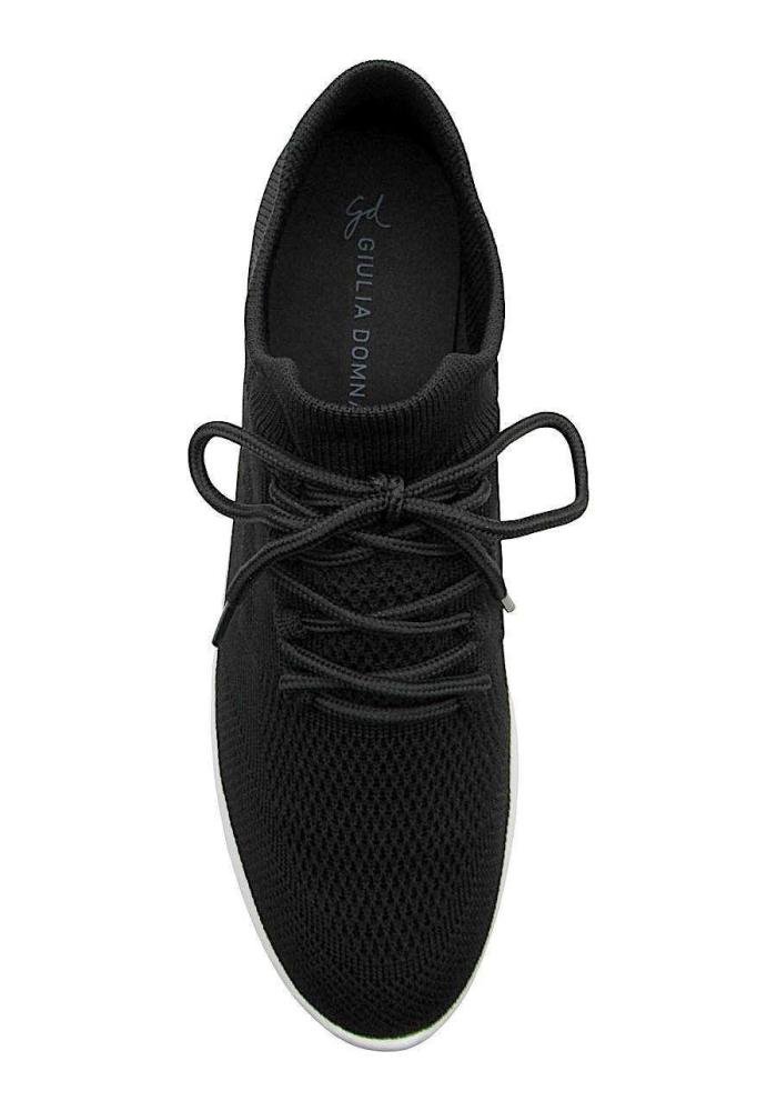 Tênis Casual Feminino Knit Giulia Domna 537002 Preto Preto 3