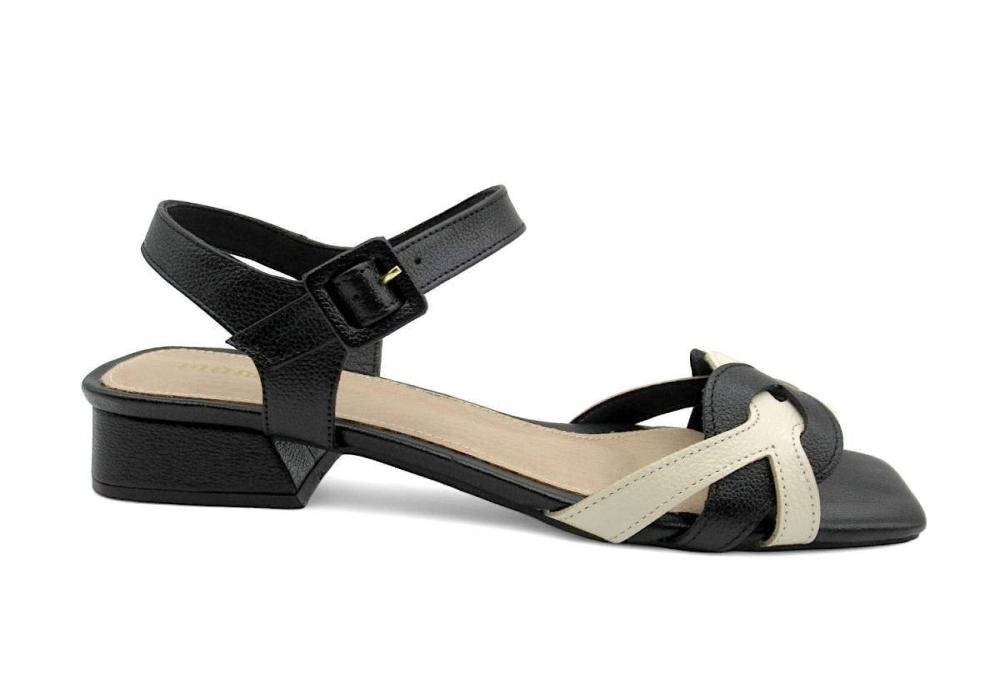 Sandália Feminina de Couro Salto Bloco Marlinês 4738
