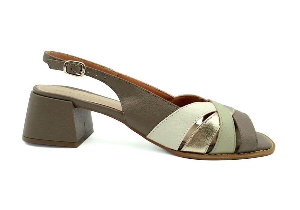 Sandália Feminina de Couro Salto Bloco Marlinês 5457