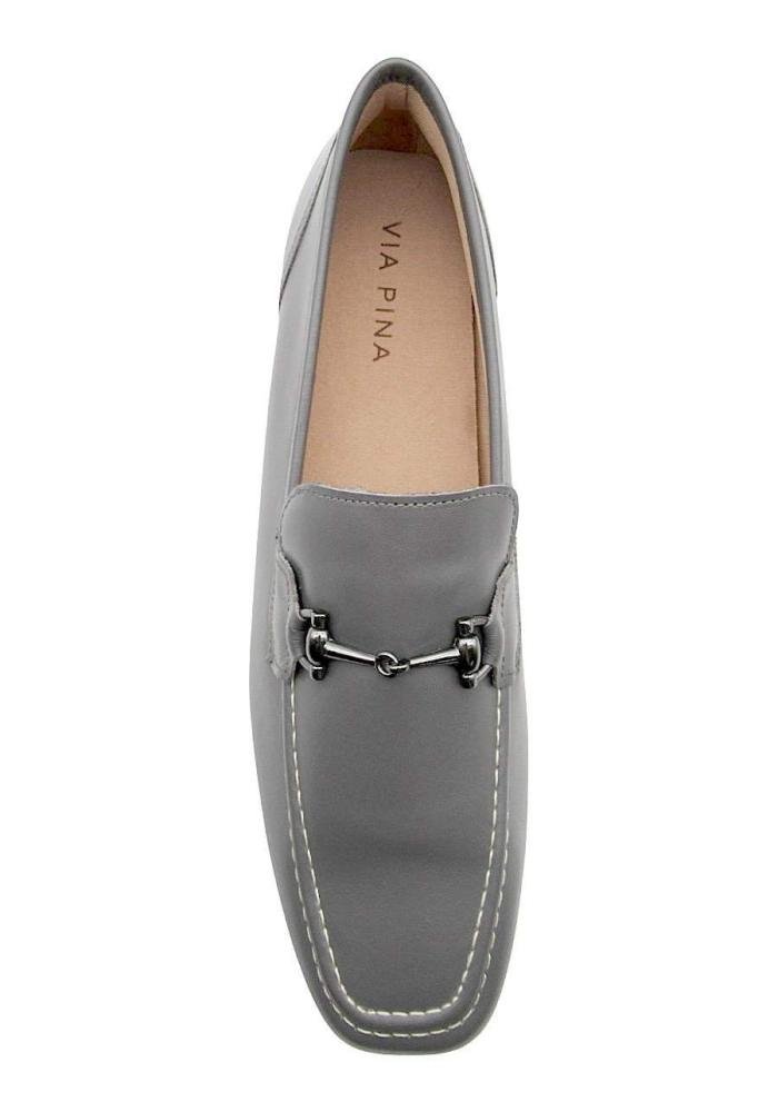 Sapato Mocassim Feminino de Couro Via Pina 8014 Cinza 3