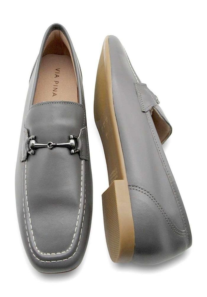 Sapato Mocassim Feminino de Couro Via Pina 8014 Cinza 4
