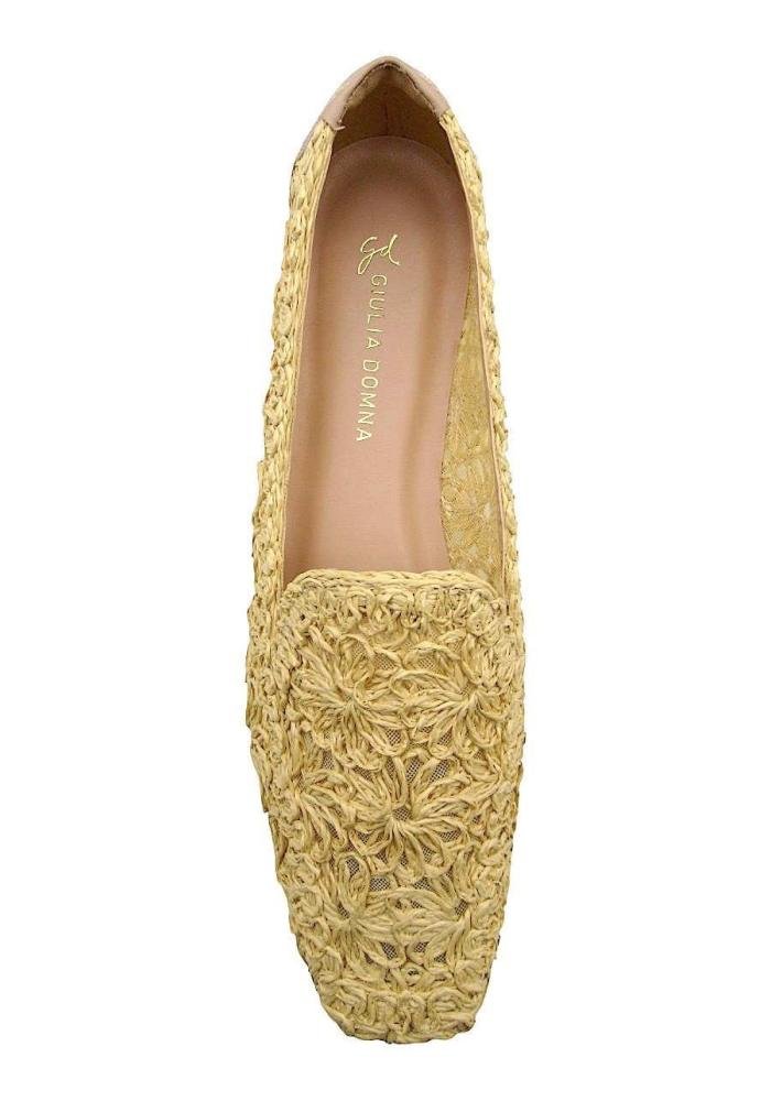 Mocassim Feminino Bordado Giulia Domna 142077 Bege 3