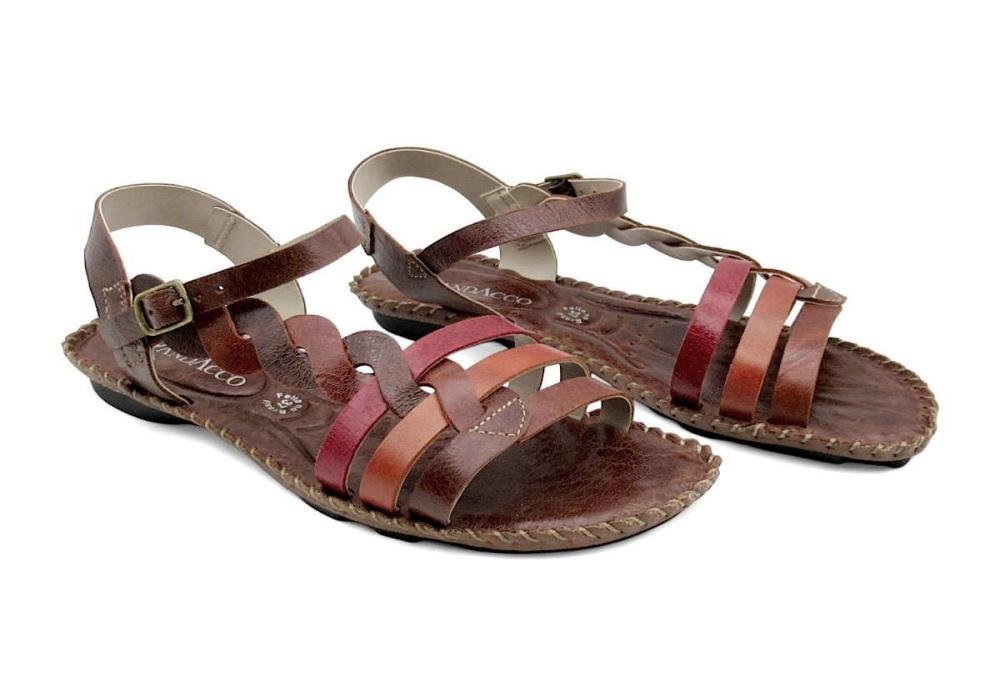 Sandália Feminina Andacco Rasteirinha de Couro 12394 Marrom 2