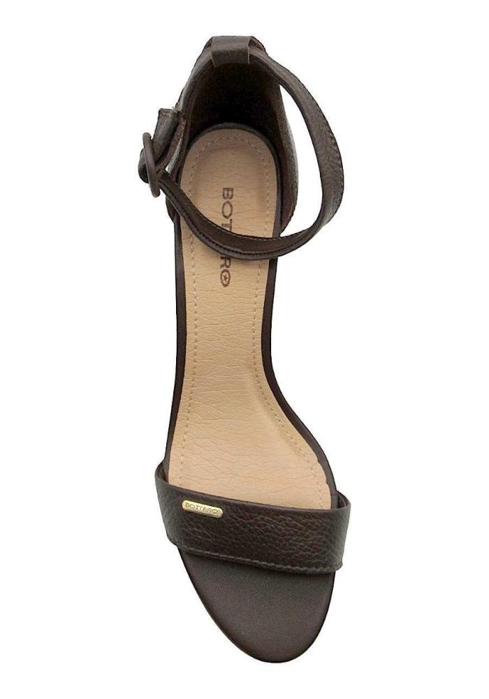Sandália Bottero Feminina de Couro Salto Bloco 372001 Marrom 3