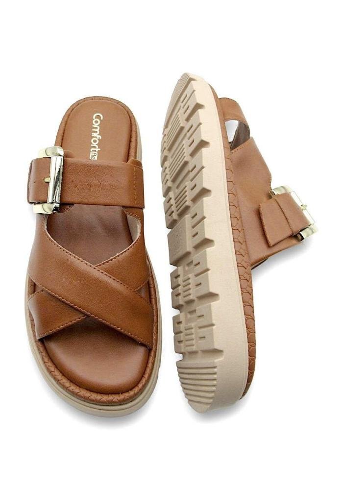 Tamanco Feminino Slide Comfortflex 2546405 Marrom 4