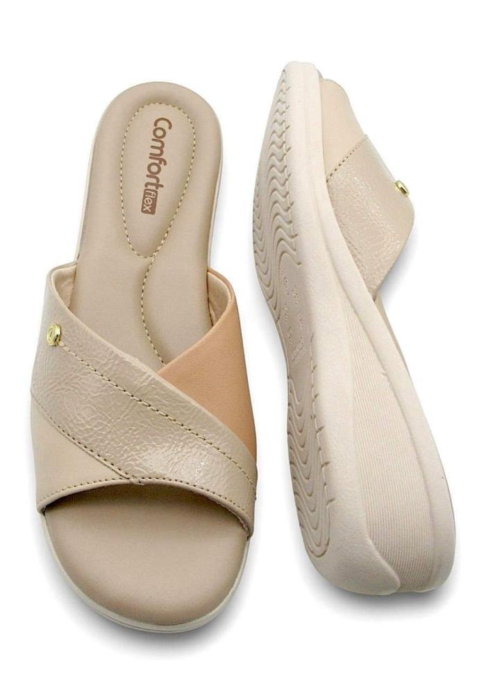 Tamanco Comfortflex Feminino Slide 2588402 Bege 4