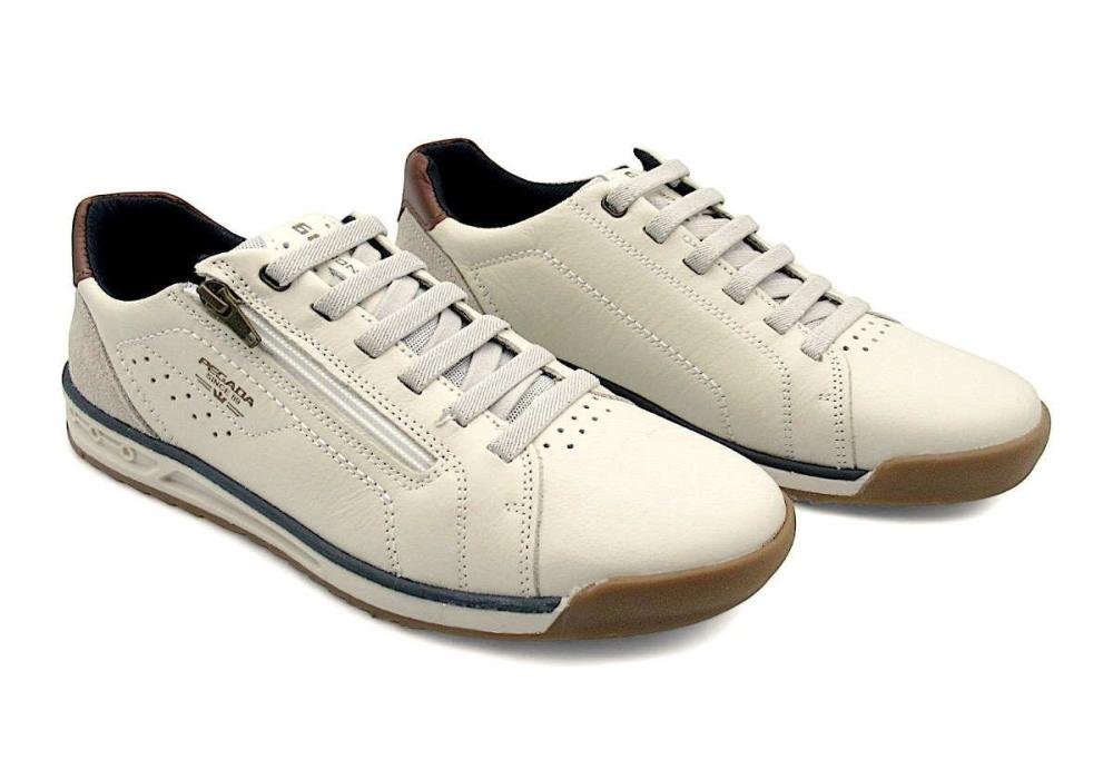 Sapatênis Casual Pegada Masculino de Couro 112503 Off White 2