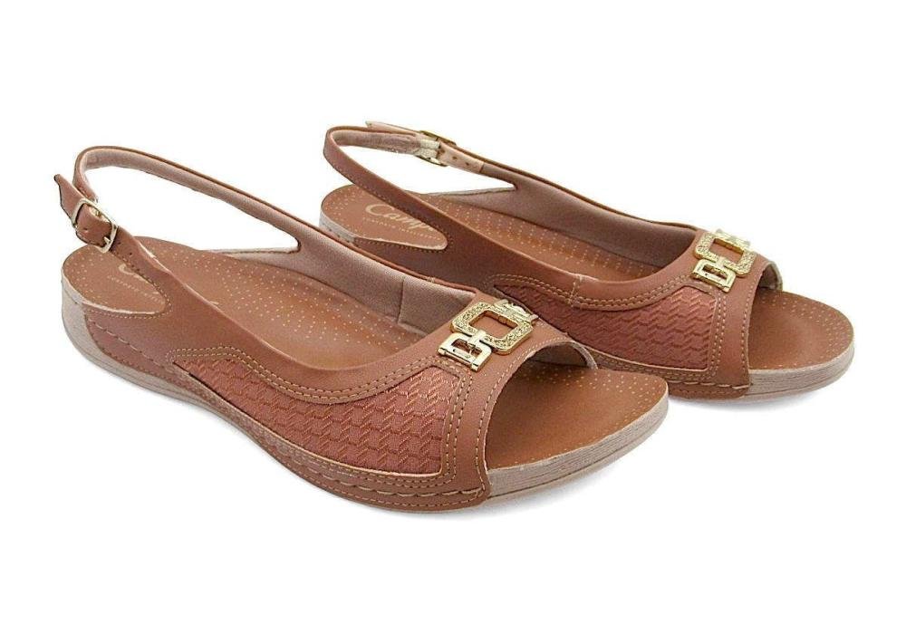 Sandália Campesí Feminina Conforto CP895 Marrom 2