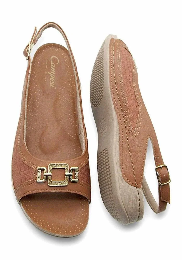 Sandália Campesí Feminina Conforto CP895 Marrom 4