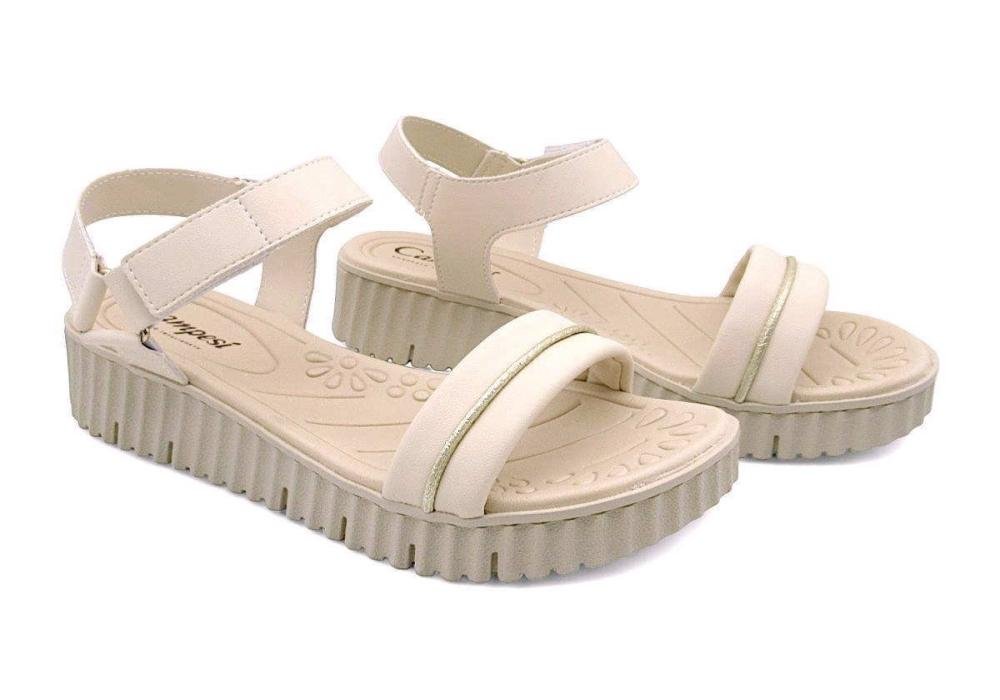Sandália Campesí Feminina Conforto CP552 Bege 2