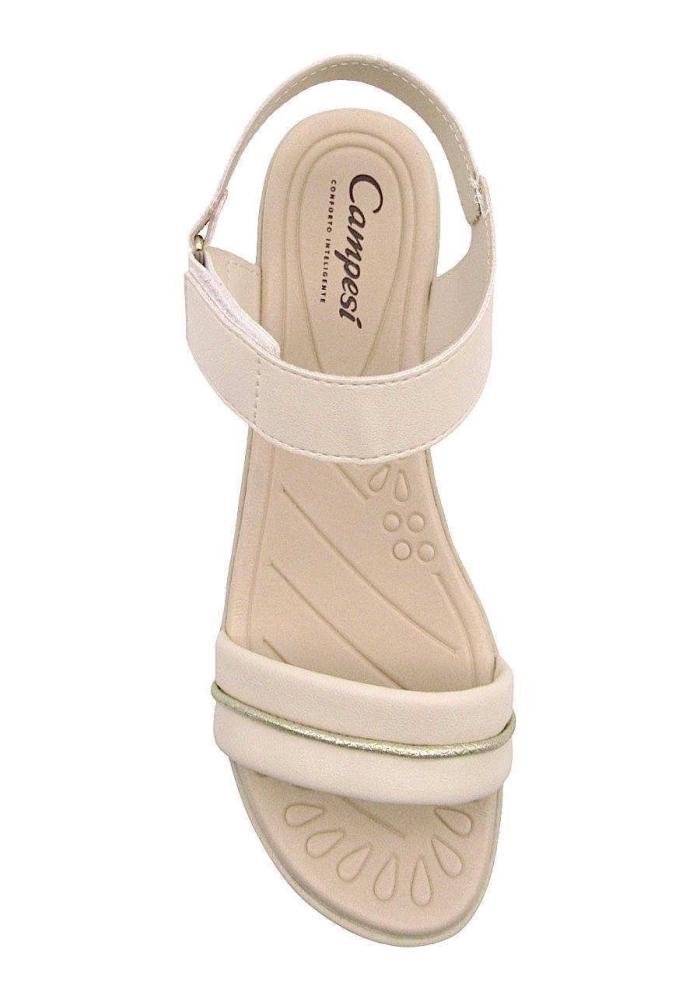 Sandália Campesí Feminina Conforto CP552 Bege 3