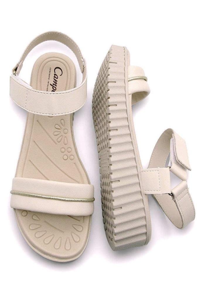 Sandália Campesí Feminina Conforto CP552 Bege 4