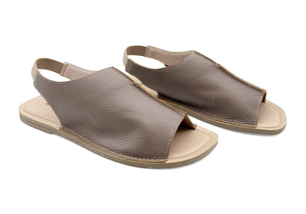 Sandália Rasteirinha Feminina de Couro Adhere 540-0123 Marrom 2