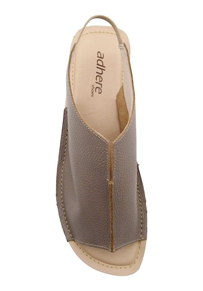 Sandália Rasteirinha Feminina de Couro Adhere 540-0123 Marrom 3