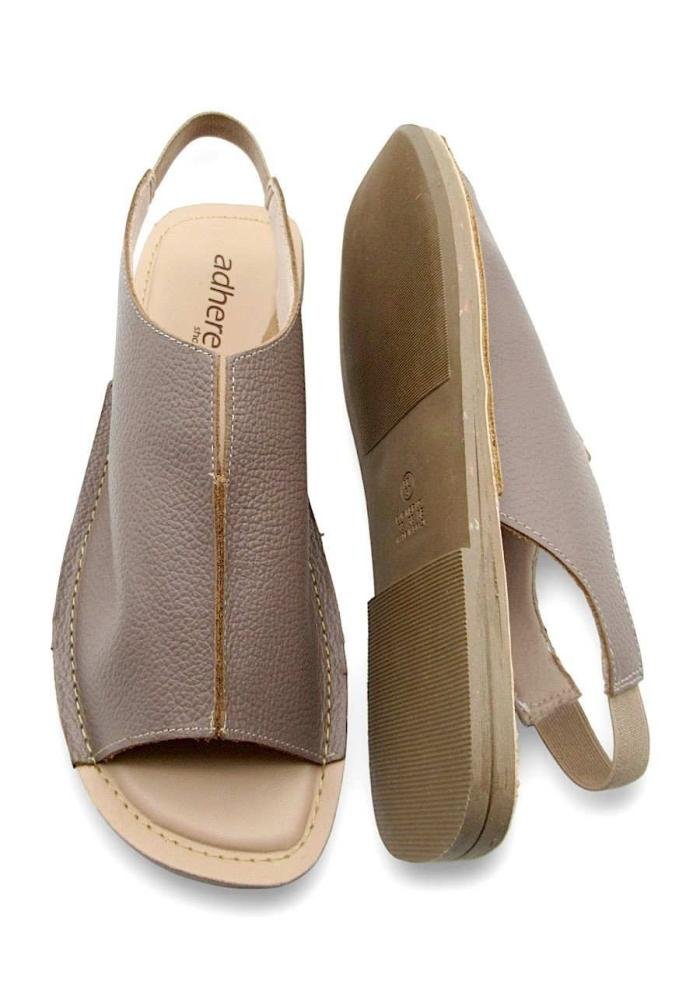 Sandália Rasteirinha Feminina de Couro Adhere 540-0123 Marrom 4