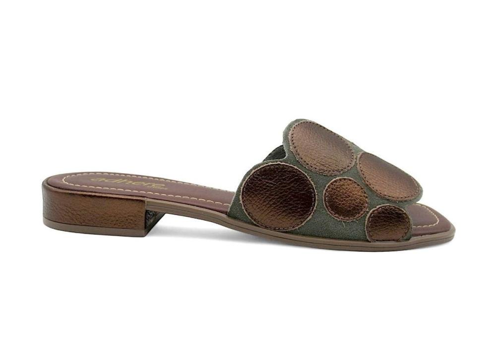 Tamanco Rasteiro Feminino de Couro Adhere 700-0041 