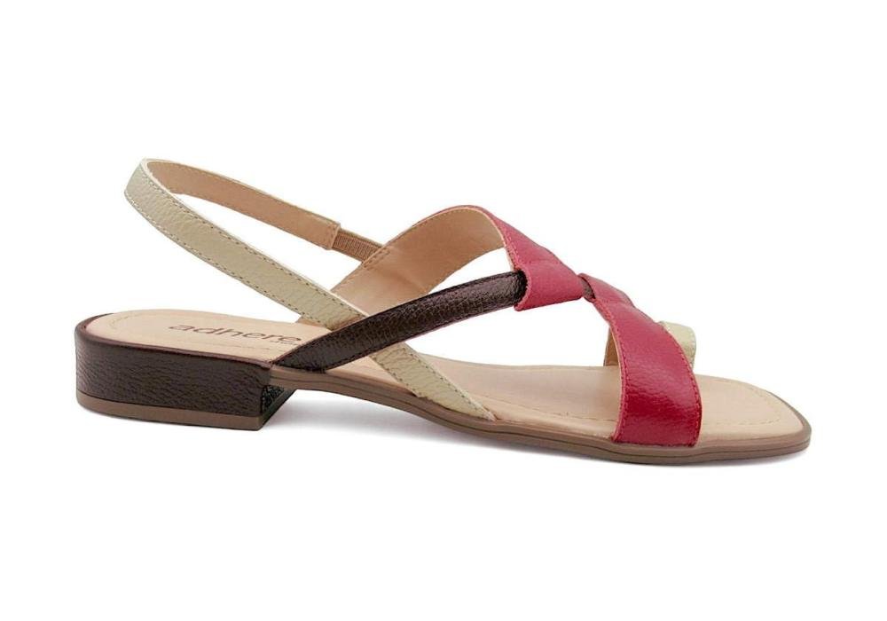 Sandália Feminina de Couro Adhere Salto Baixo 700-0066