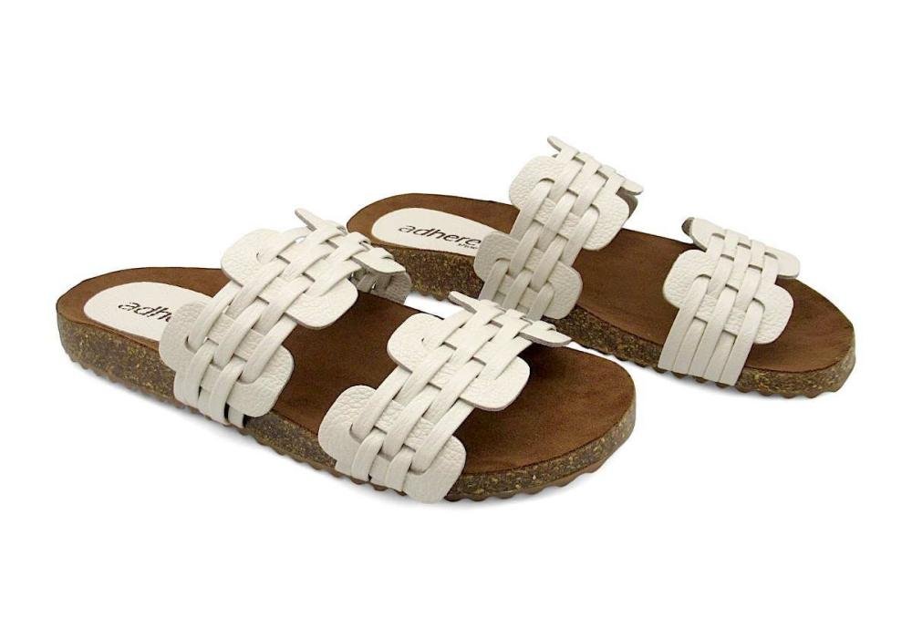 Tamanco Feminino Adhere Slide de Couro 547-0183 Off White 2