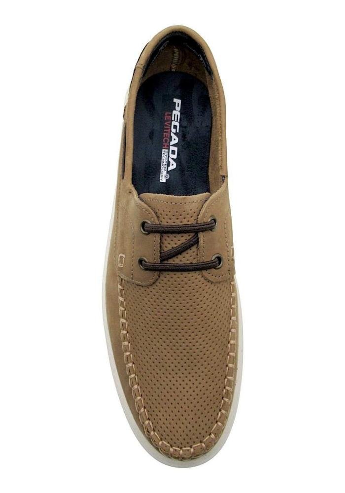 Sapato Pegada Mocassim Masculino De Couro 142302 Bege 4