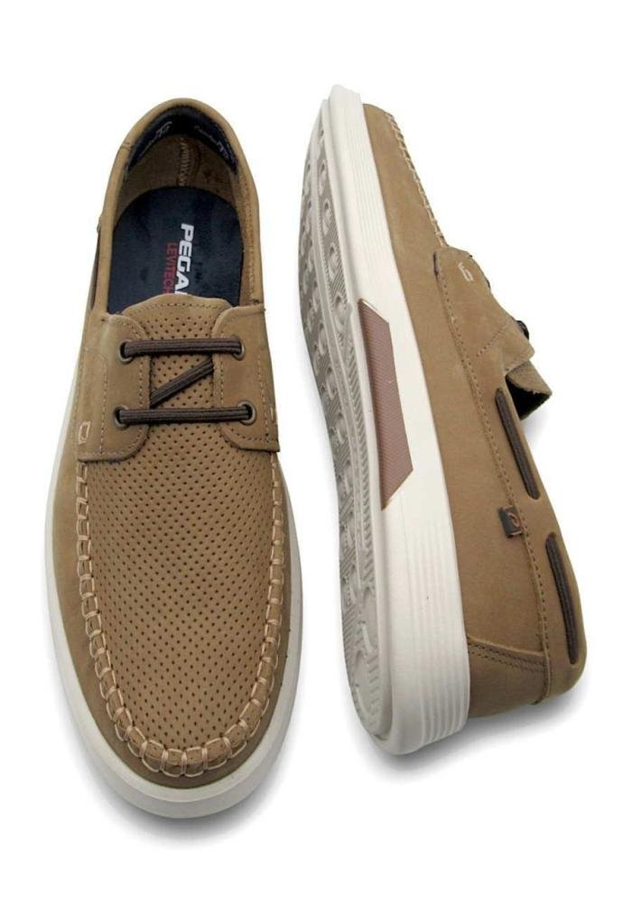 Sapato Pegada Mocassim Masculino De Couro 142302 Bege 5