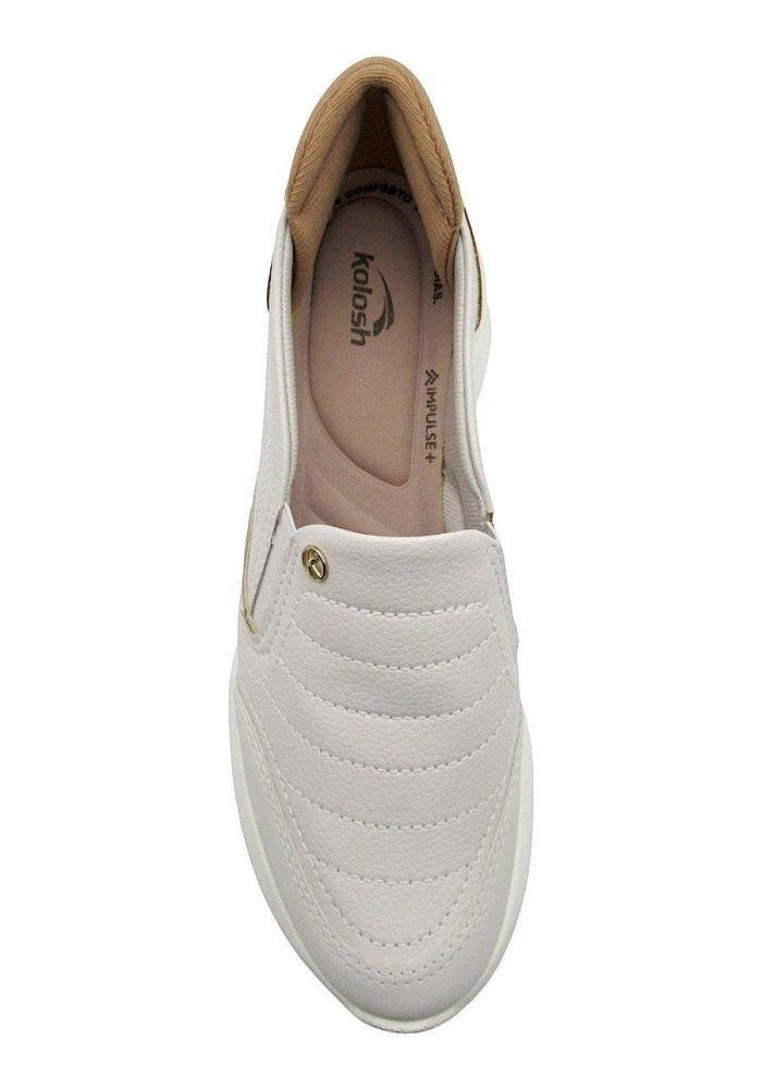 Sapatênis Kolosh Feminino Flatform Slip On C3972 Branco 3