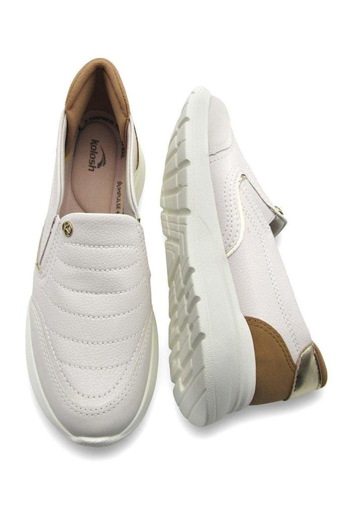 Sapatênis Kolosh Feminino Flatform Slip On C3972 Branco 4