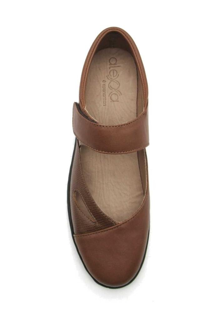 Sapato Feminino Alexxa Opananken Anatômico 63807 100% Couro  Marrom 3