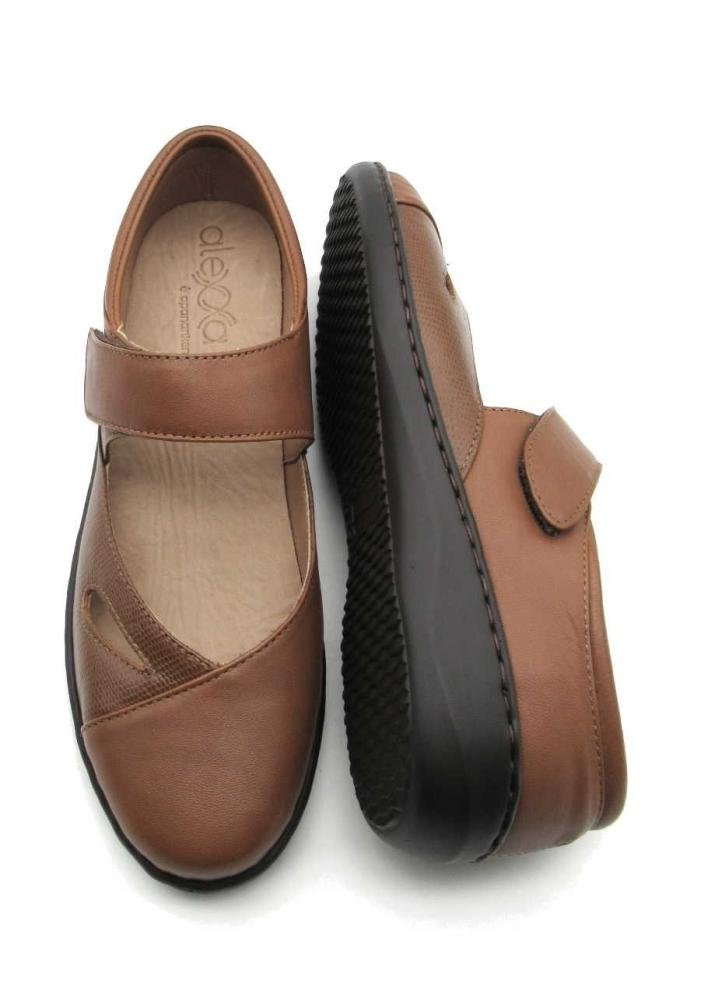 Sapato Feminino Alexxa Opananken Anatômico 63807 100% Couro  Marrom 4