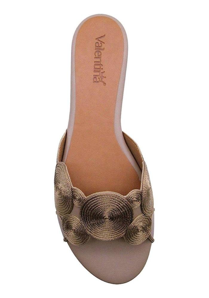 Tamanco Feminino Rasteiro Valentina 272187 Bege 3