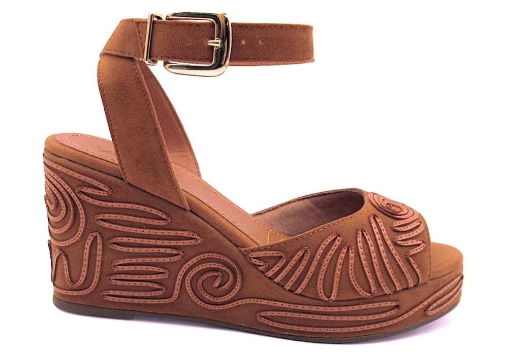 Sandália Feminina Plataforma Anabela Valentina 502137