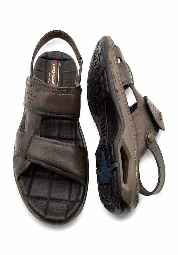 Sandália/Chinelo Masculina Pegada de Couro 133234 Ajustável Marrom 4