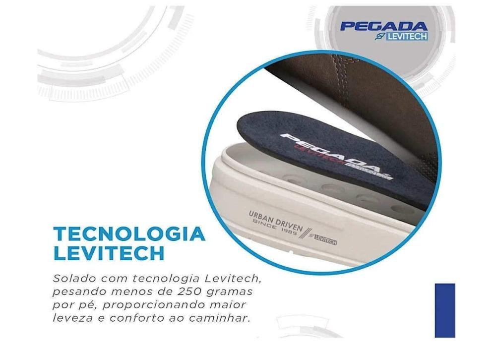 Sapatênis Pegada Numeração Especial Masculino de Couro 511902 Branco 3