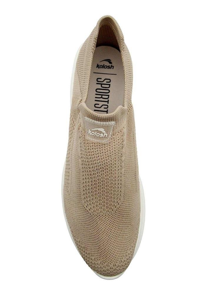 Tênis Feminino Kolosh Knit Slip On E0428 Bege 3