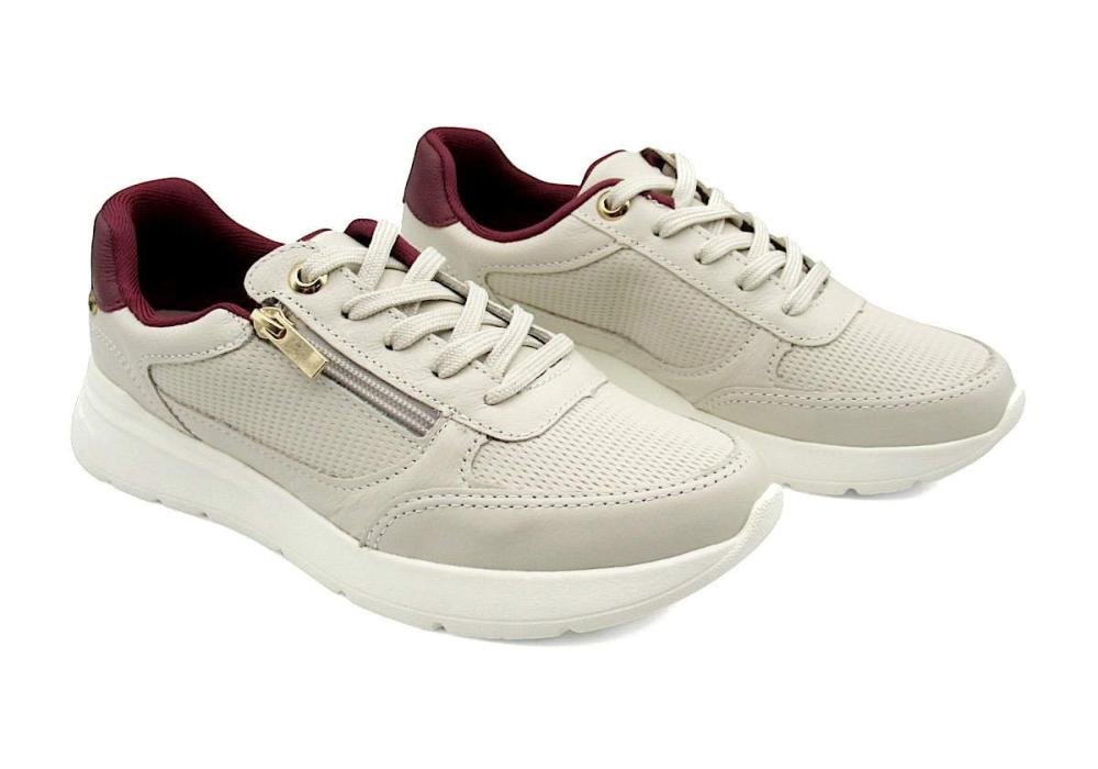 Tênis Kolosh Feminino Casual de Couro C3969 Bege 2