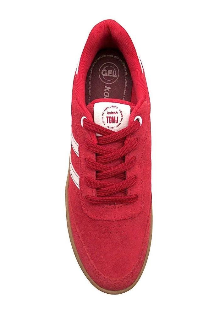 Tênis Kolosh Feminino Casual de Couro C3905 Vermelho 3